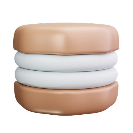 Macarrón de vainilla  3D Icon