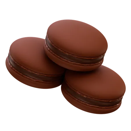 Macarons au chocolat  3D Icon