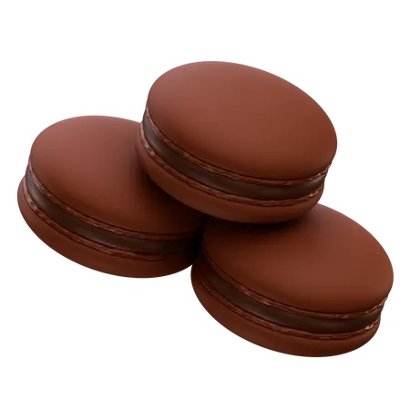 Macarrones de chocolate  3D Icon