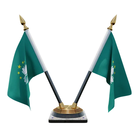 Macau Doppelter (V) Tischflaggenständer  3D Icon