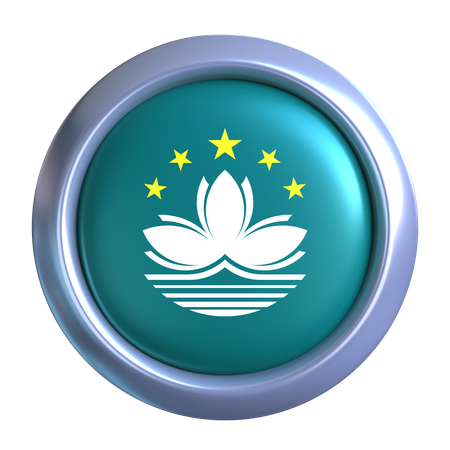 Macau Flag Emblem  3D Icon