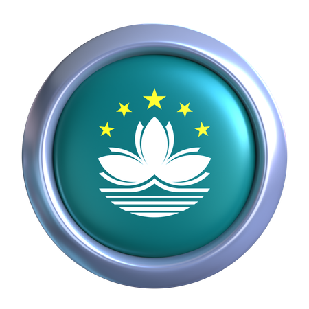 Macau Flag Emblem  3D Icon
