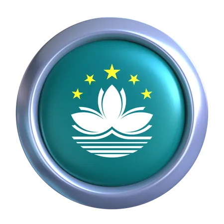 Macau Flag Emblem  3D Icon