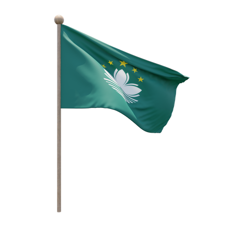 Macau Flag Pole  3D Flag