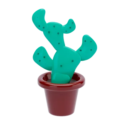 Maceta de cactus  3D Illustration