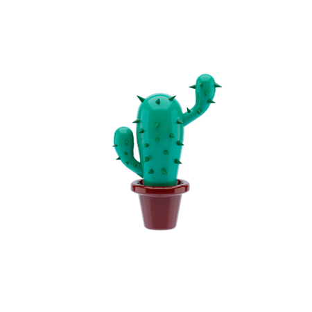 Maceta de cactus  3D Illustration