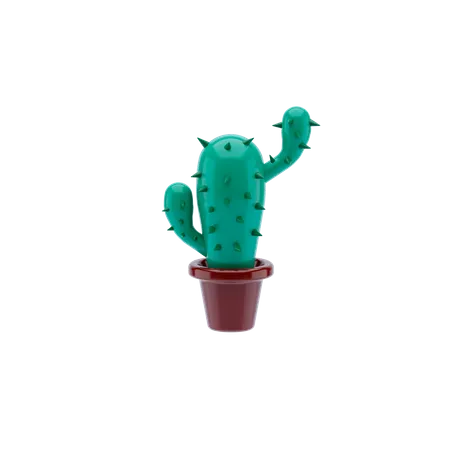 Maceta de cactus  3D Illustration