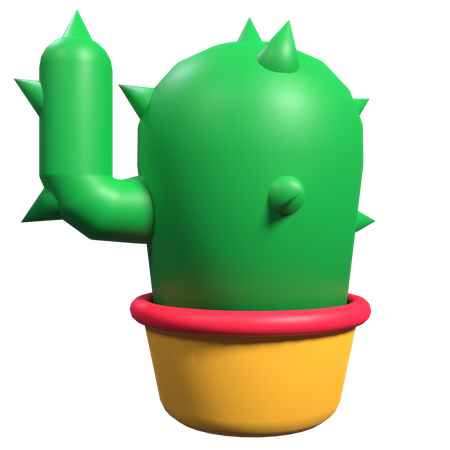 Maceta de cactus  3D Illustration