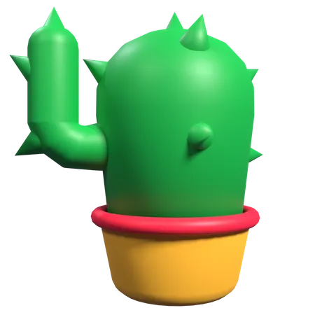 Maceta de cactus  3D Illustration