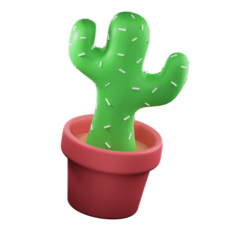 Maceta de cactus  3D Illustration