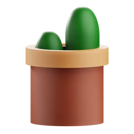 Maceta de cactus  3D Icon