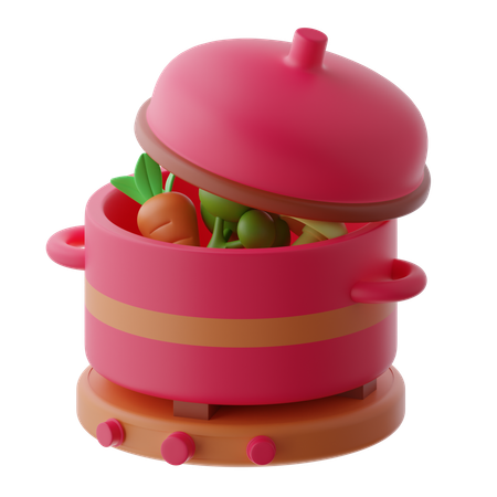 Olla de verduras  3D Icon