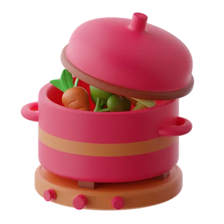 Olla de verduras  3D Icon