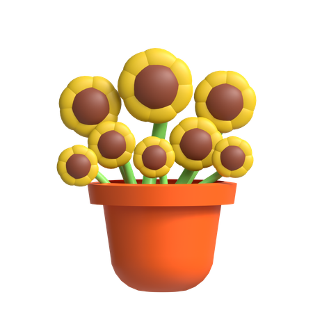 Maceta de girasol  3D Icon