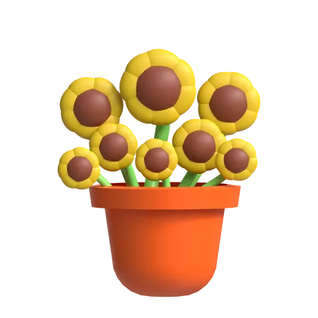 Maceta de girasol  3D Icon