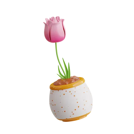 Maceta de tulipanes  3D Icon