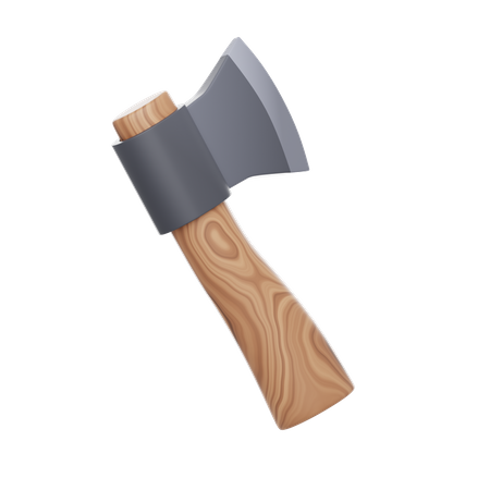 Machado de madeira  3D Icon
