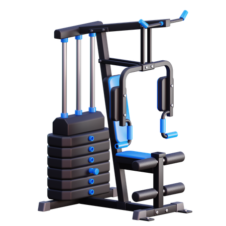 Machine multi-stations de gym à domicile avec pile de poids  3D Icon