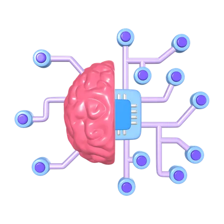 This Is Machine Learning 3 D Render Illustration Icon It Comes As A High Resolution PNG File Isolated On A Transparent Background The Available 3 D Model File Formats Include BLEND OBJ FBX And GLTF 3D Icon