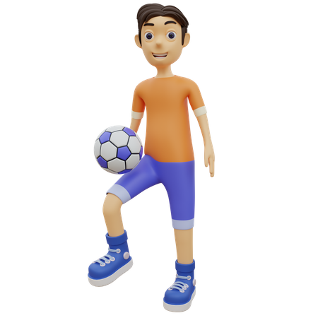 Macho jogando futebol  3D Icon