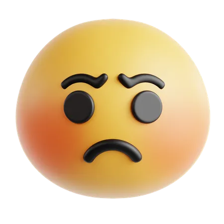 Mad Face Emoji  3D Icon
