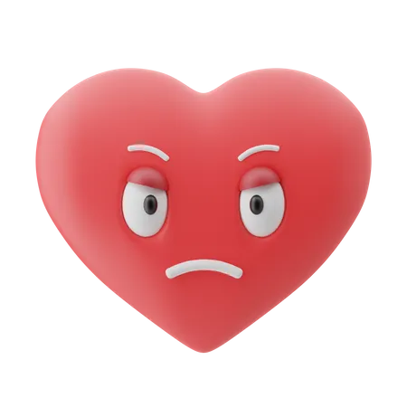Mad Heart Expression 3 D Illustration 3D Emoji