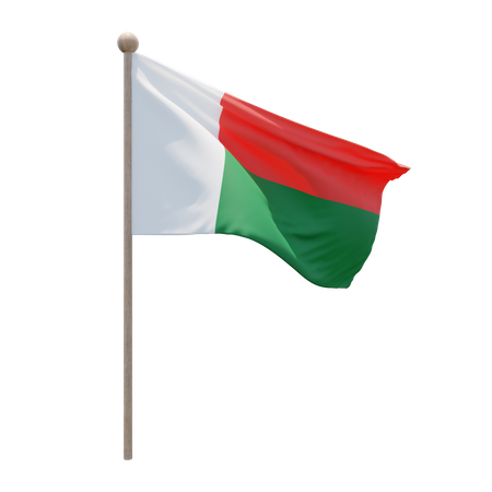 Mât de drapeau de Madagascar  3D Flag