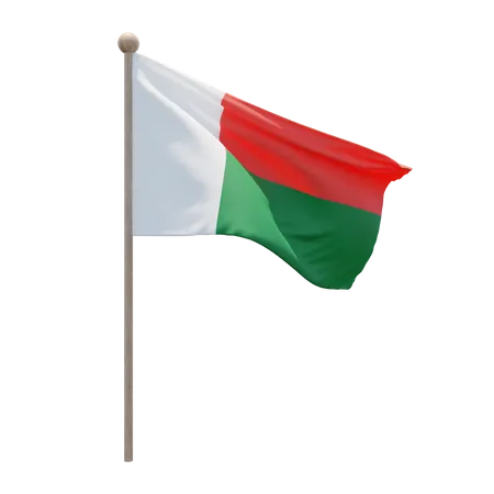 Mât de drapeau de Madagascar  3D Flag