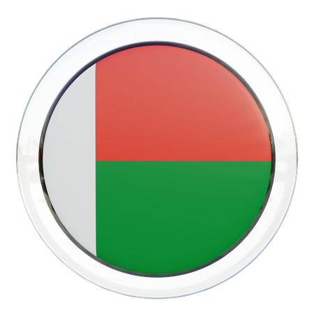 Madagascar Round Flag  3D Icon