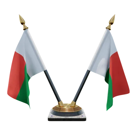 Madagaskar Doppelter (V) Tischflaggenständer  3D Icon