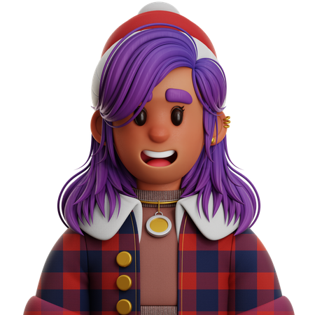 FRAU MIT FLANELLJACKE  3D Icon