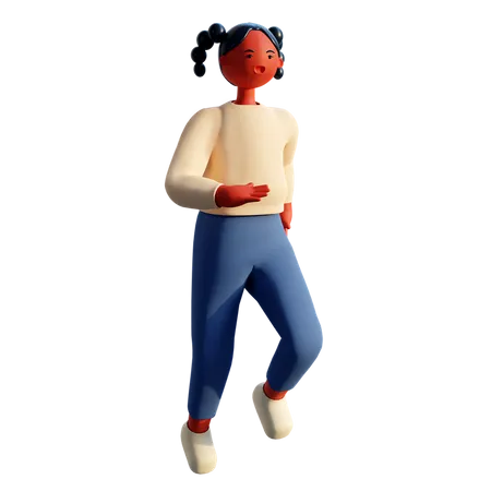 Mädchen joggen  3D Illustration