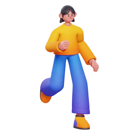 Mädchen beim Joggen  3D Illustration