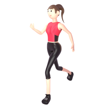 Mädchen beim Morgenlauf  3D Illustration