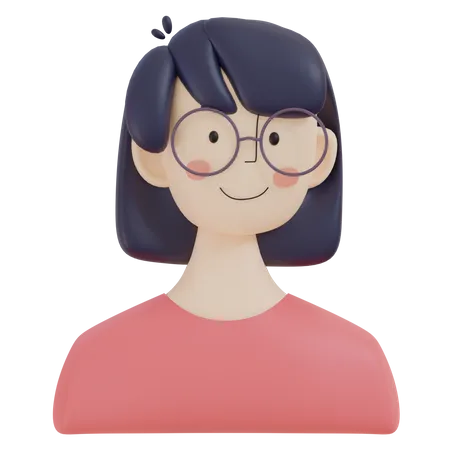 Mädchen mit Brille  3D Illustration