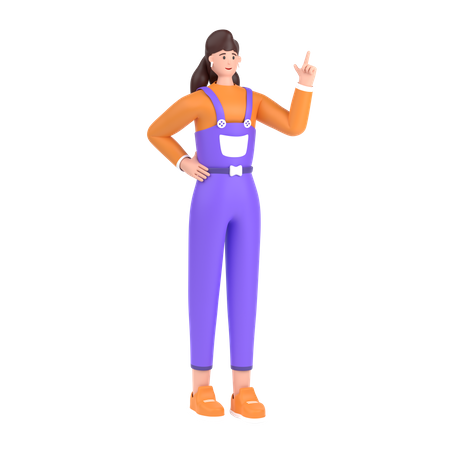 Mädchen mit Inspiration Idee  3D Icon