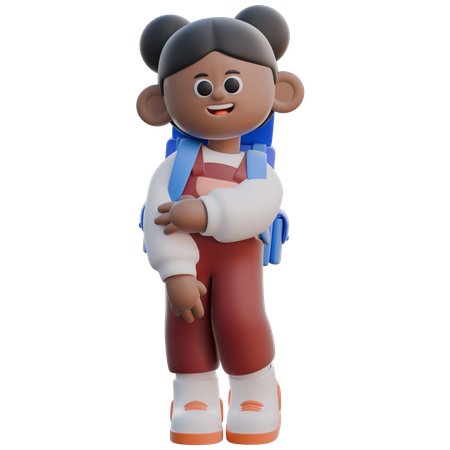 Mädchen mit schüchterner Pose  3D Icon