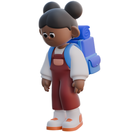 Mädchen mit trauriger Pose  3D Icon