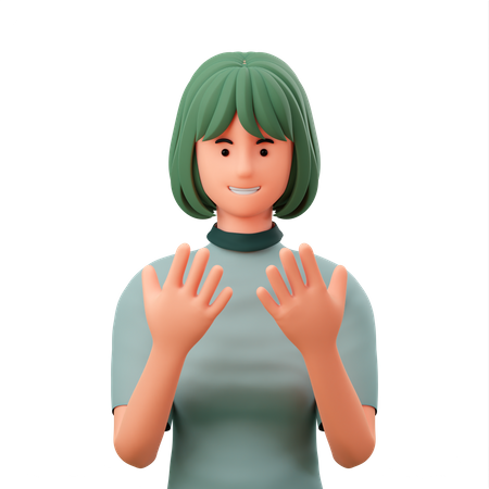Mädchen zählt an ihrem Finger  3D Illustration