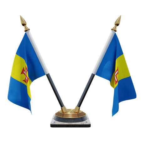 Doppelter Tischflaggenständer „Madeira“  3D Flag