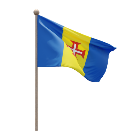Madeira Flag Pole  3D Flag