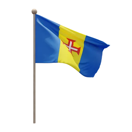 Madeira Flag Pole  3D Flag