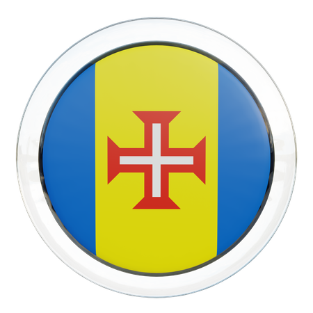 Madeira Round Flag 3D Icon