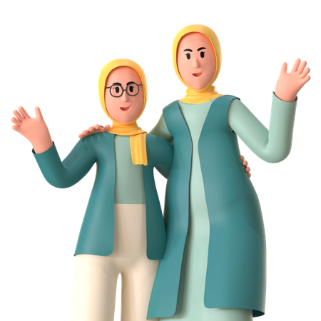 Madre e hija  3D Illustration