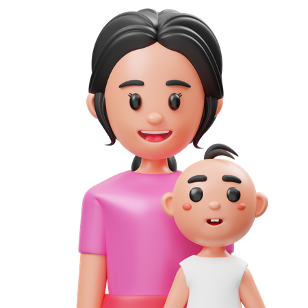 Madre e hijo  3D Icon