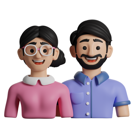 Madre y padre  3D Icon