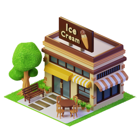 Magasin de crème glacée  3D Illustration