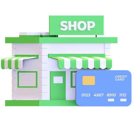 Magasin de paiement par carte de crédit  3D Illustration