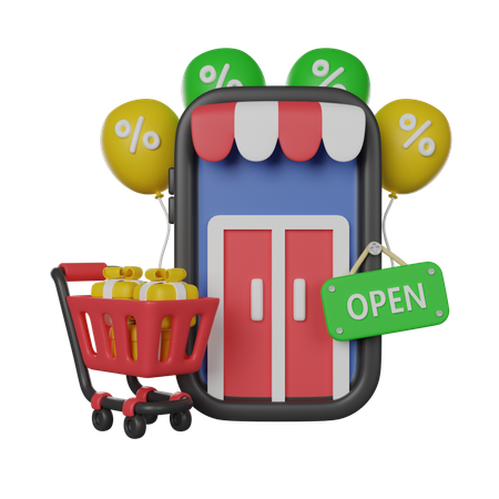 Magasin ouvert  3D Icon