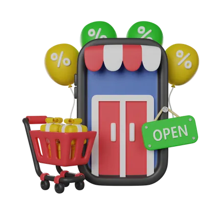 Magasin ouvert  3D Icon